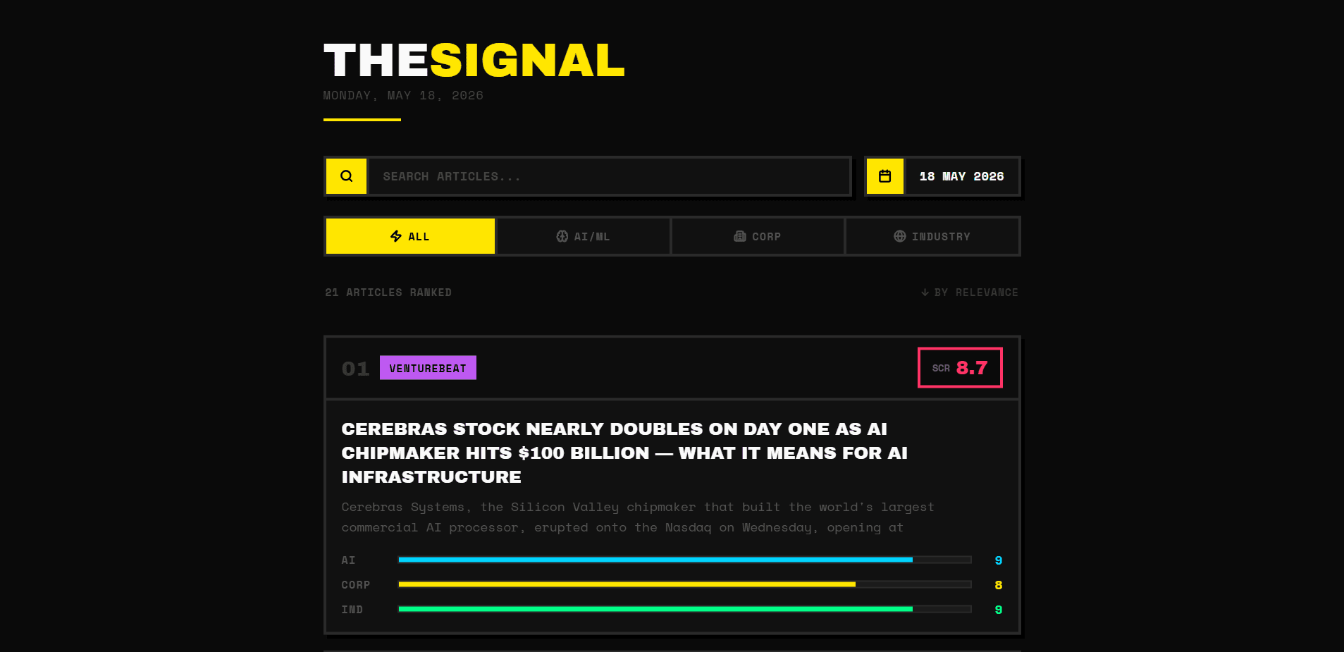 TheSignal — AI-Ranked Tech News Digest