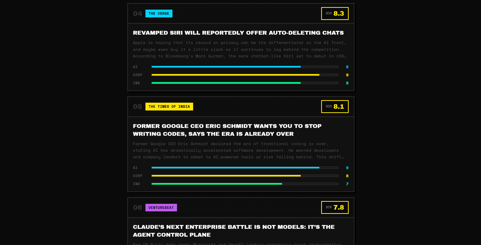 TheSignal — Filter by category or search for specific topics